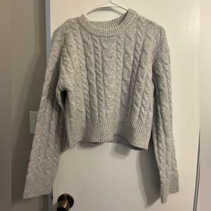 Light Gray Cable Knit Sweater